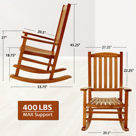 Hupmad porch rocker ergonomic backrest highlights comfort during outdoor sessions.