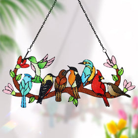 Huray Rayho Birds on Branch suncatcher with cardinal—enhances daylight ambiance.
