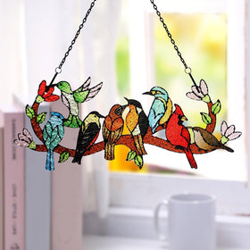 Huray Rayho suncatcher with kingfisher adds cheerful window charm.
