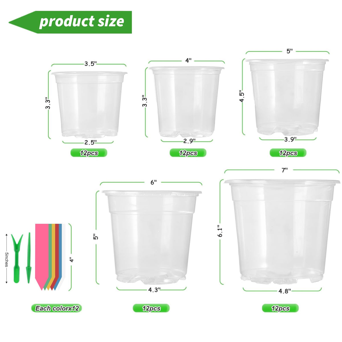 HurOutd clear 3.5-inch pot with transparent walls for easy root checks.