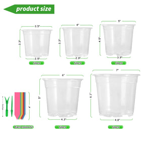 HurOutd clear 3.5-inch pot with transparent walls for easy root checks.