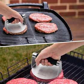 Husfunov burger press multi-use for bacon and other meats.