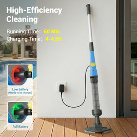 HUSHLIGHT vacuum delivers strong suction for quick pool and hot tub cleanup.