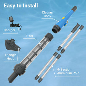 HUSHLIGHT vacuum cleans walls, floors, and waterlines for sparkling water.