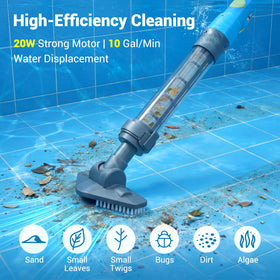HUSHLIGHT spa vacuum 60-minute runtime for thorough cleaning sessions.