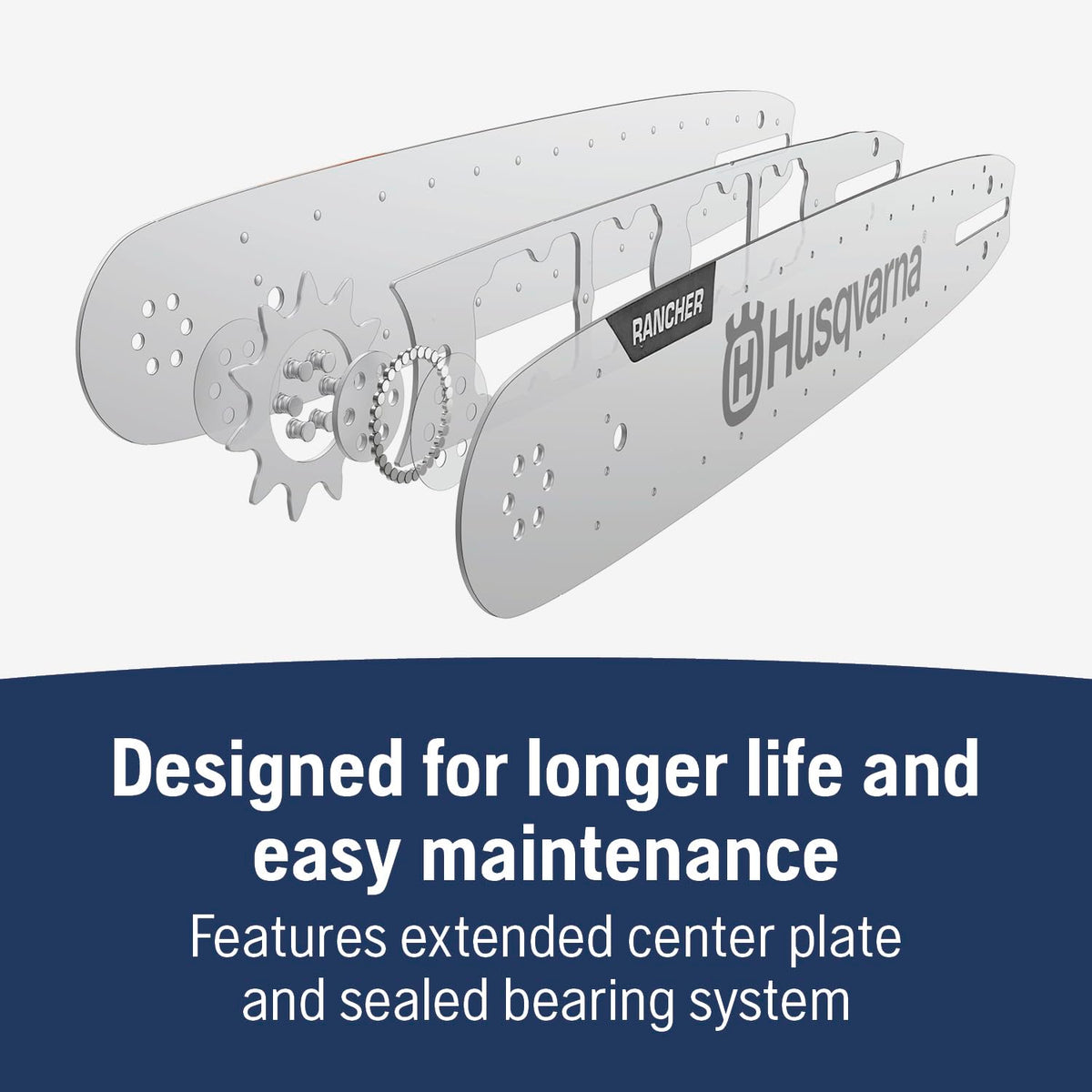 Husqvarna 050 gauge guide bar for durable cutting performance.