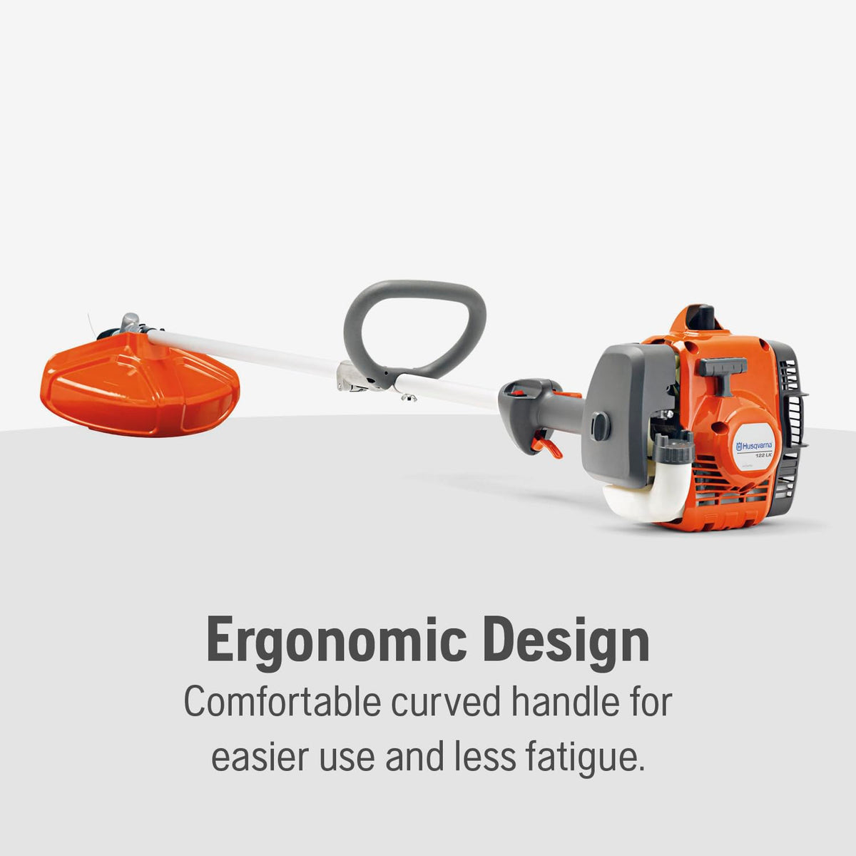 Husqvarna 122LK detachable straight shaft for reaching under plants.
