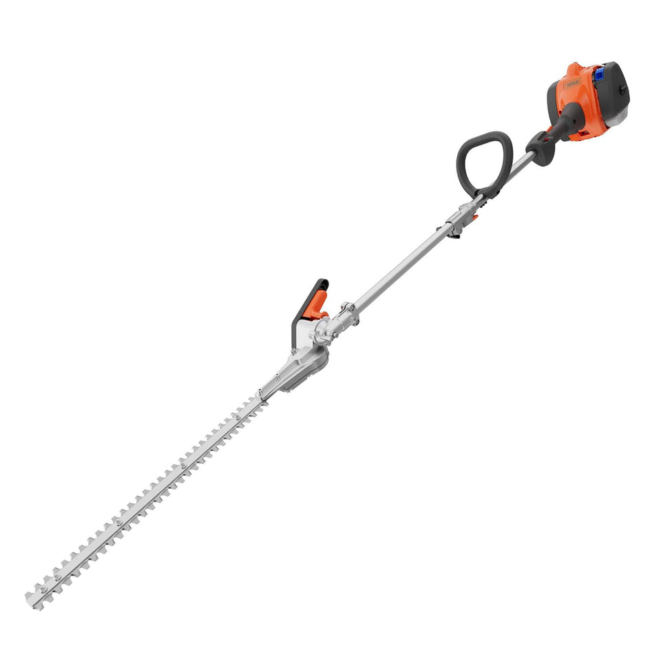 Husqvarna 122LKH hedge trimmer with 21-inch bar for long reach.