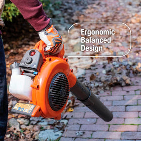 Husqvarna 125B adjustable blowing tube adapts to jobs.