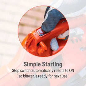 Husqvarna 125B reaches 170 MPH wind speed for fast yard cleanup.