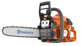 Husqvarna 130 gas chainsaw with 16-inch bar for versatile yard cutting and limb removal.
