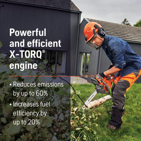 Husqvarna 130 2-HP X-Torq engine delivers steady power for home projects.
