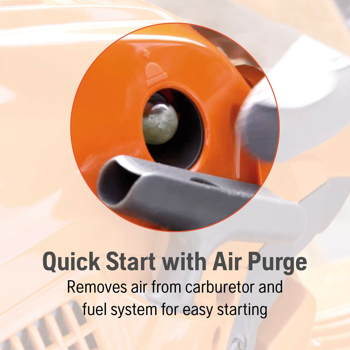Husqvarna 130 air injection cleans dust before filtering to extend life.