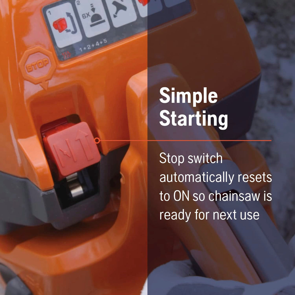 Husqvarna 130 LowVib design minimizes vibration for comfortable use.