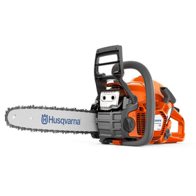 Husqvarna 135 Mark II front view shows compact design for easy home yard tasks.