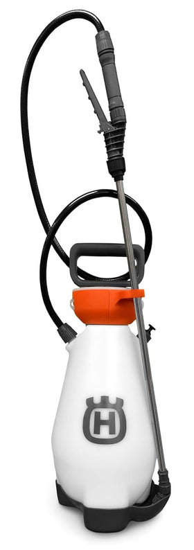 Husqvarna 2-Gallon handheld sprayer bottle for steady spot treatments.