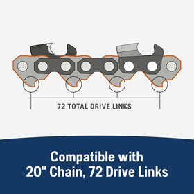 Husqvarna 3/8-inch pitch guide bar ensuring steady chain engagement.