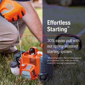 Husqvarna 330LK rapid-replace trimmer head ready for quick string reload