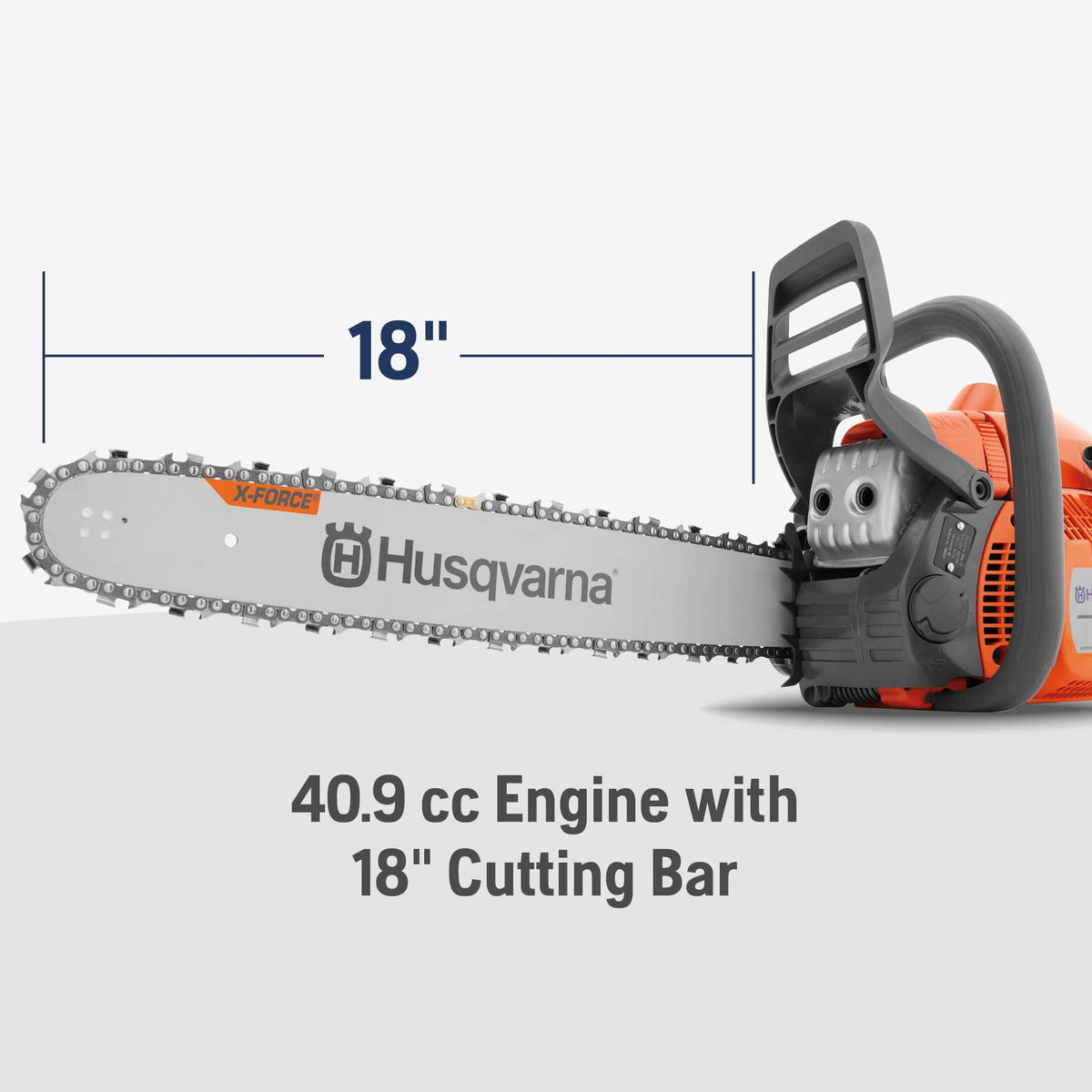 Husqvarna 440 chainsaw start-up action demonstrates easy ignition with Smart Start