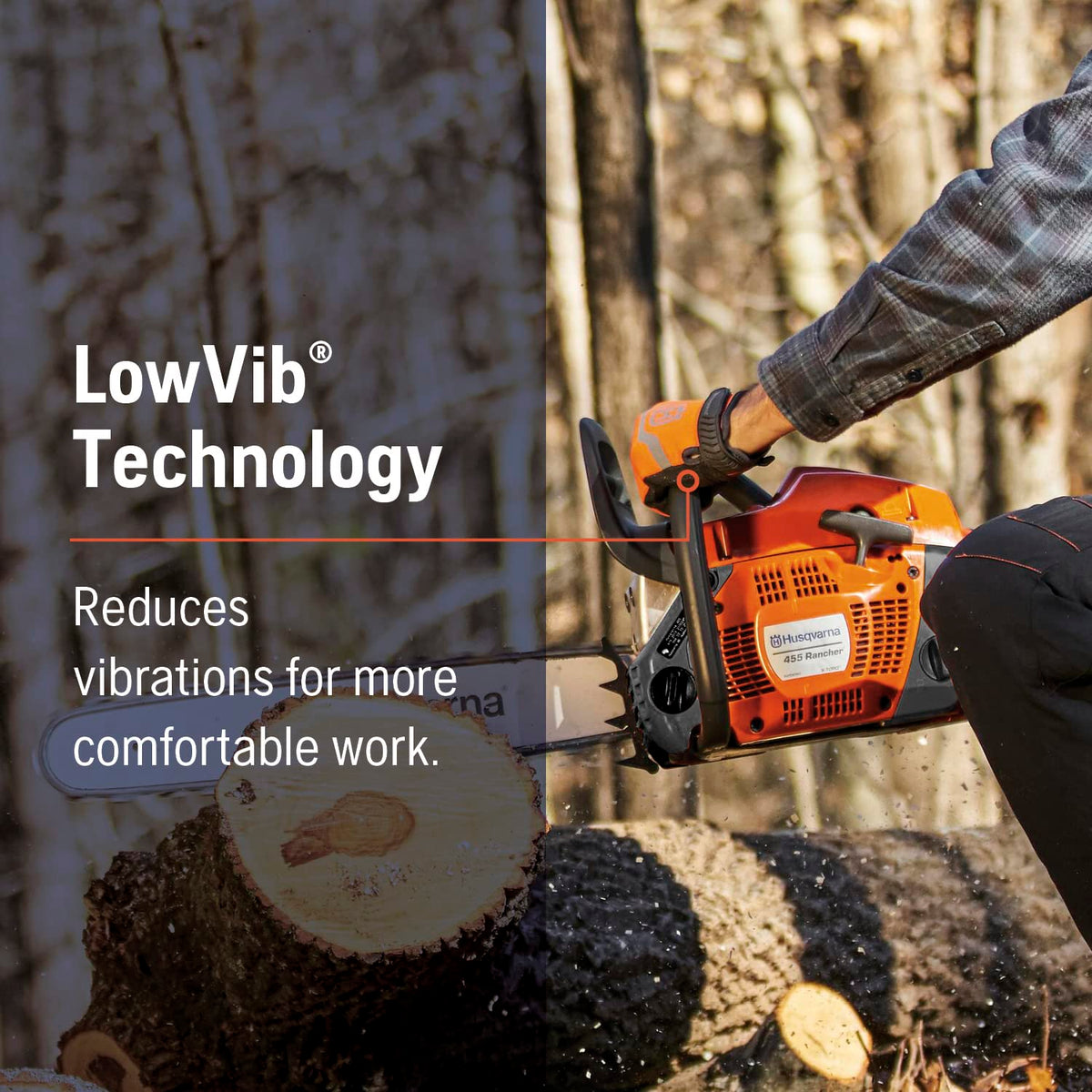 Husqvarna 455 Rancher Air Injection keeps debris from the filter, extending life.
