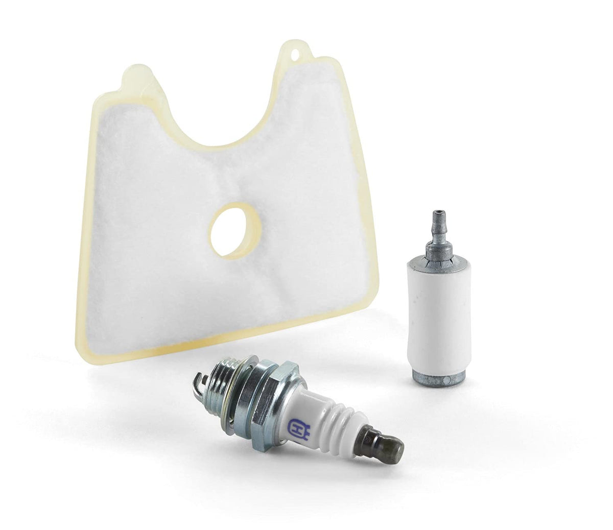 Husqvarna 599332501 air filter and spark plug for reliable starts and airflow.