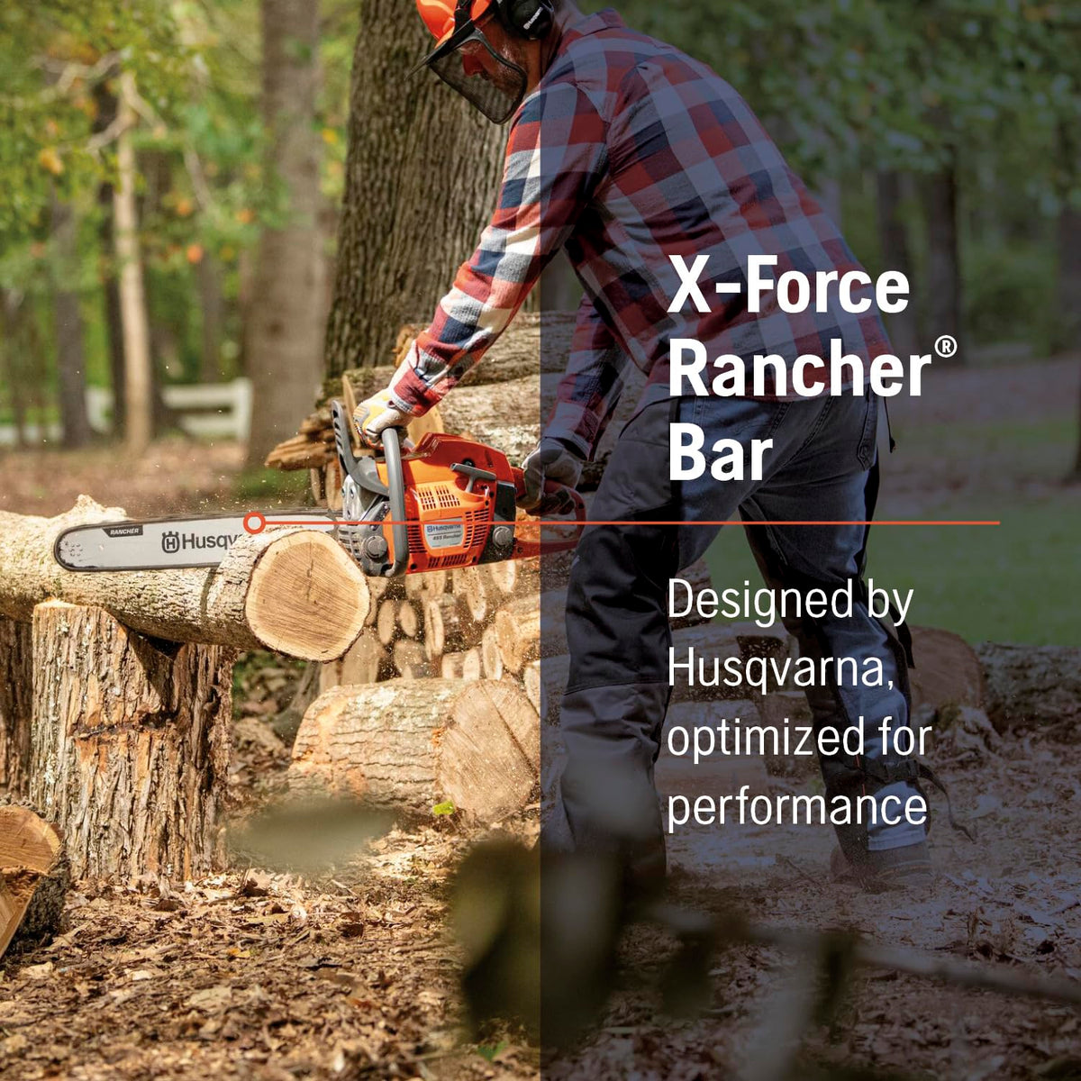 Husqvarna Rancher bar with 72 drive links for proper chain alignment.