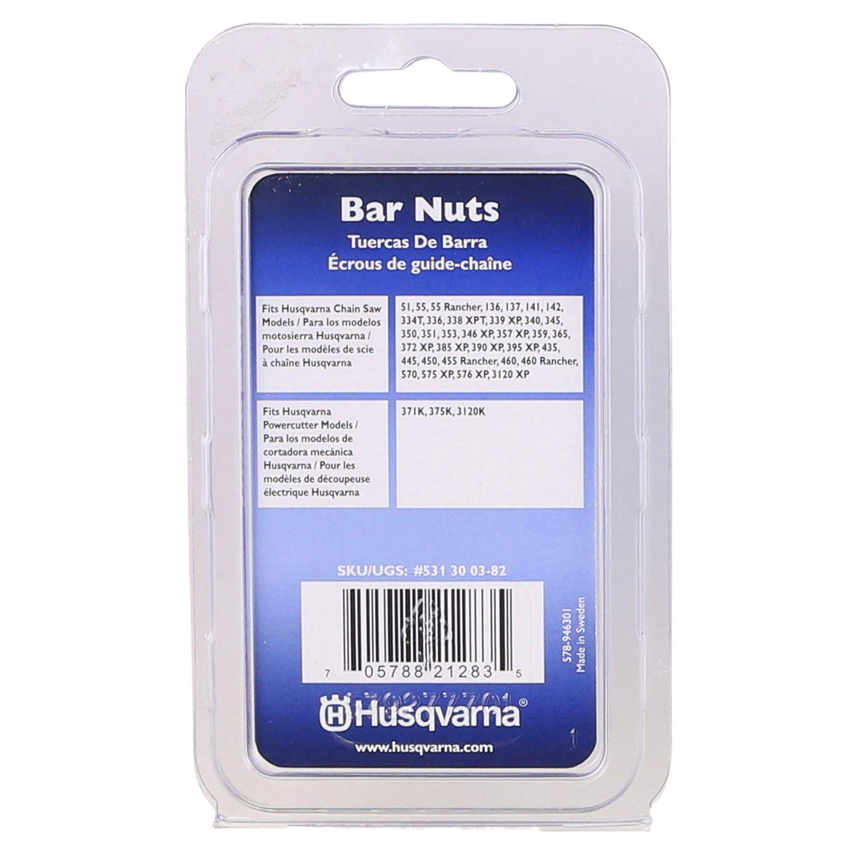 Husqvarna bar nuts flange side for secure retention
