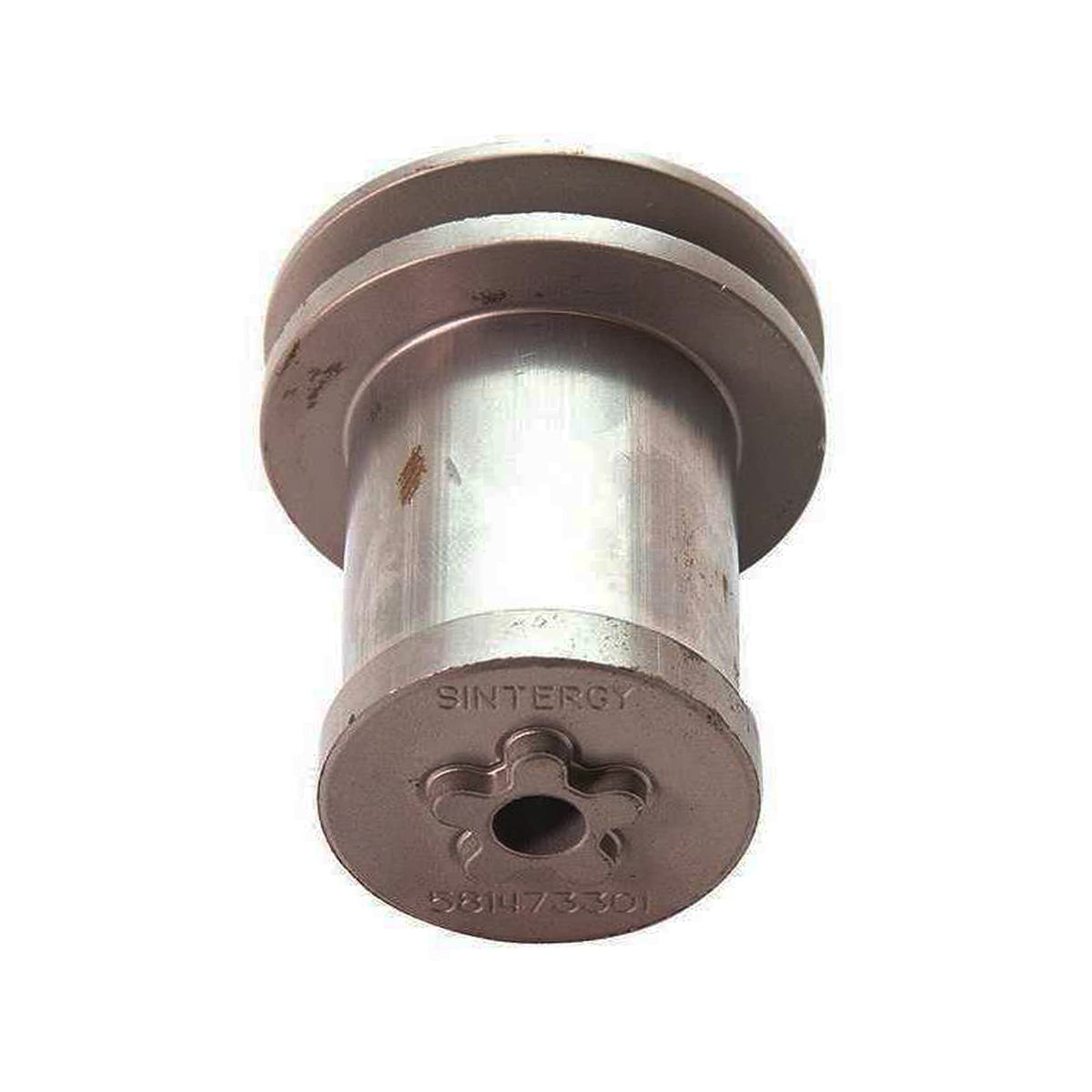Husqvarna blade adaptor installed on spindle demonstrates quick, tool-free mounting.