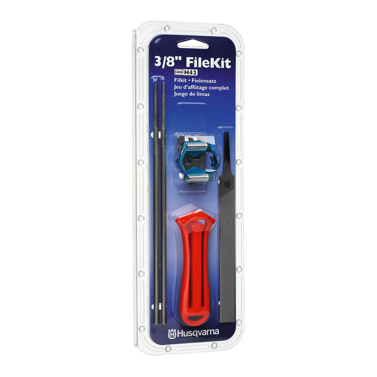 Husqvarna Chainsaw File Kit with handle improves control during sharpening
