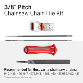 Husqvarna Chainsaw File Kit with roller guide aids precise angle during filing