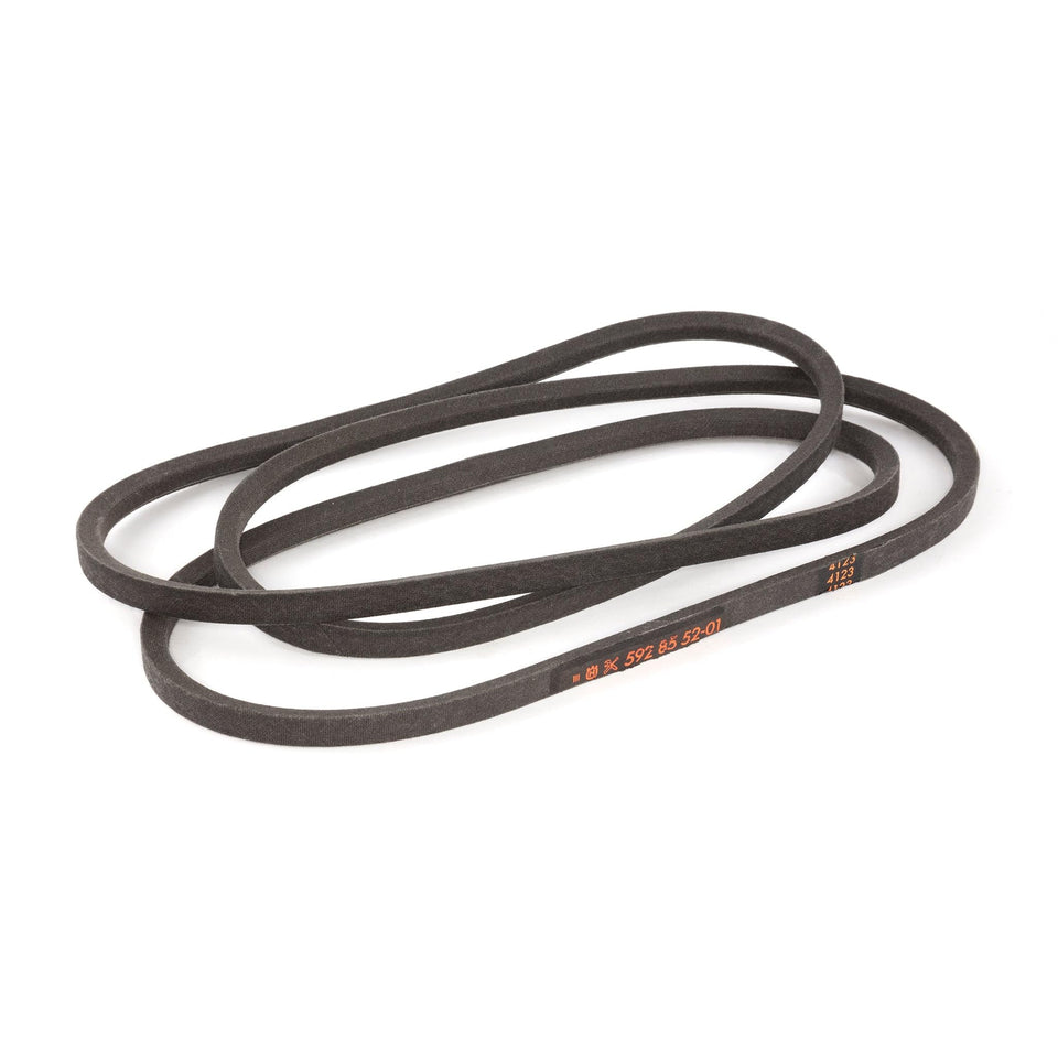 Husqvarna 592855201 drive belt for K46 and YTH18542, supports reliable mowing.