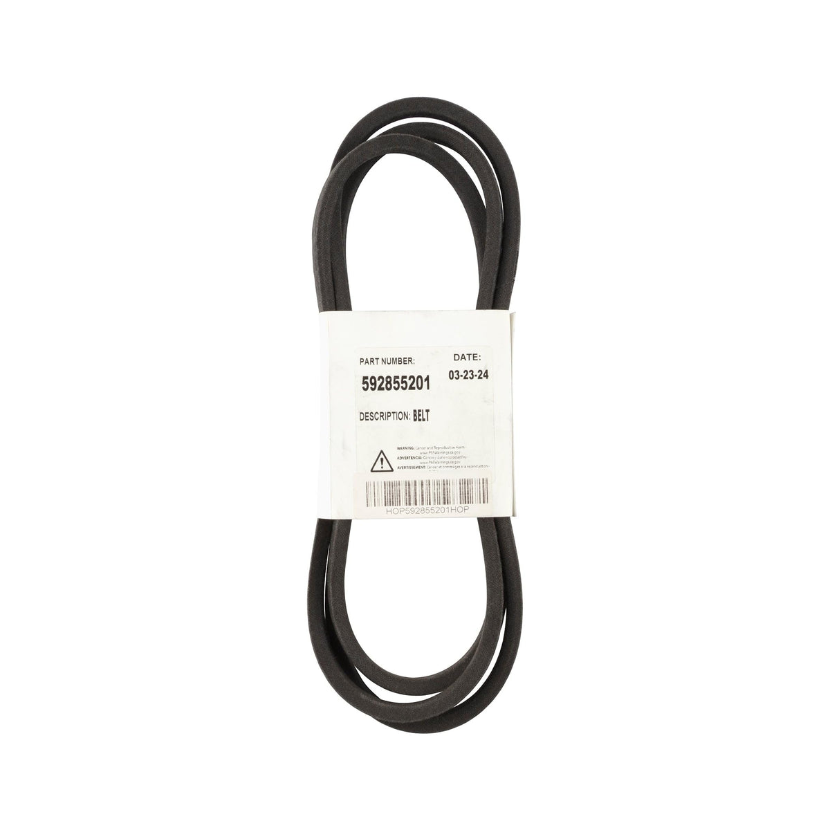 Husqvarna 592855201 drive belt for YTH22V46, maintains smooth cutting performance.