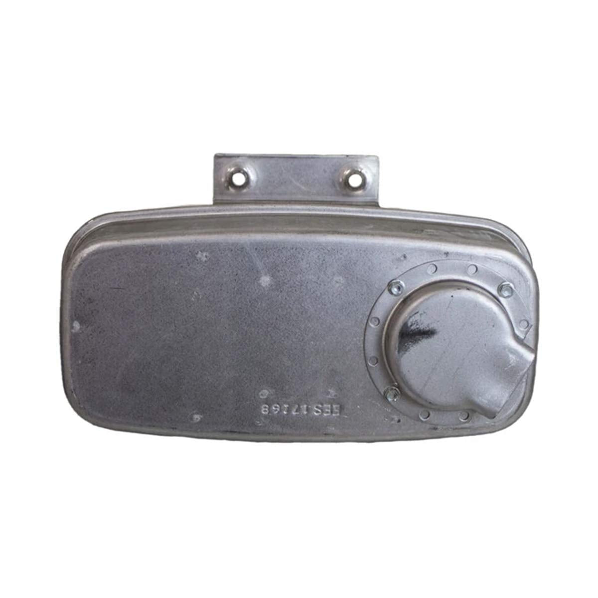 Husqvarna dual inlet muffler exterior view showing a rugged, durable exhaust component for twin-cylinder engines