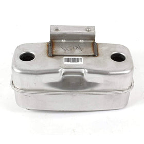 Husqvarna dual inlet muffler packaged for OEM installation and easy replacement