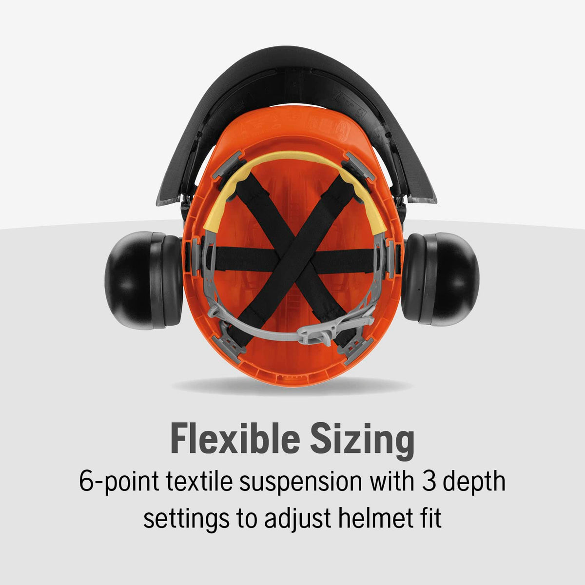 Husqvarna adjustable ear muffs provide customizable hearing protection.