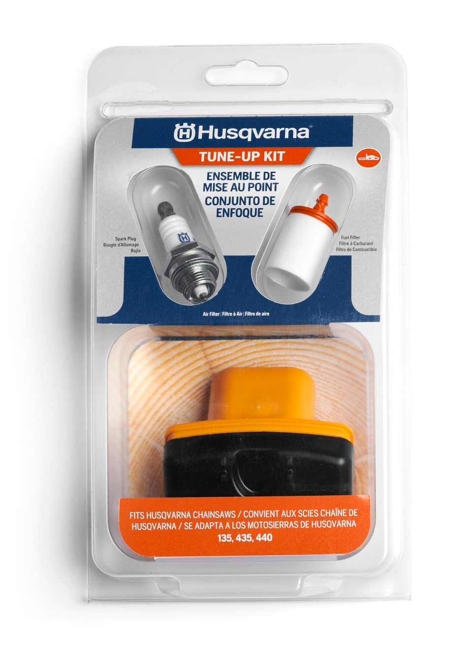 Husqvarna maintenance kit air filter close-up for clean air intake and engine performance