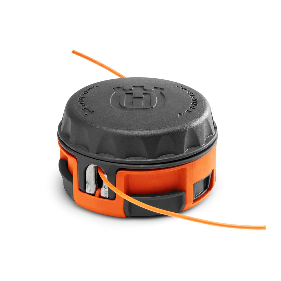 Husqvarna Rapid Replace head loading action for faster reloads during trimming.