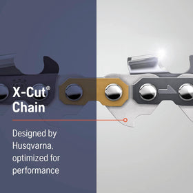 Close-up of Husqvarna SP33G cutting chains showing semi-chisel design for efficiency