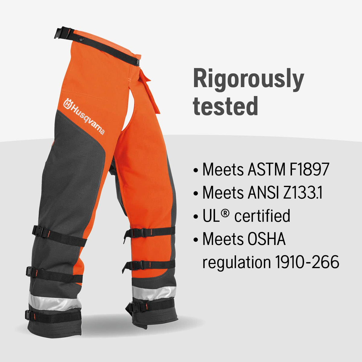 Husqvarna chaps include a felling wedge pocket for tool storage on site.