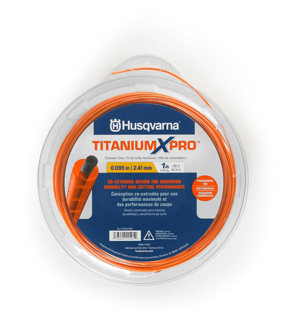 Husqvarna Titanium X-Pro spooled line for a 200-foot reel, durable and precise cutting