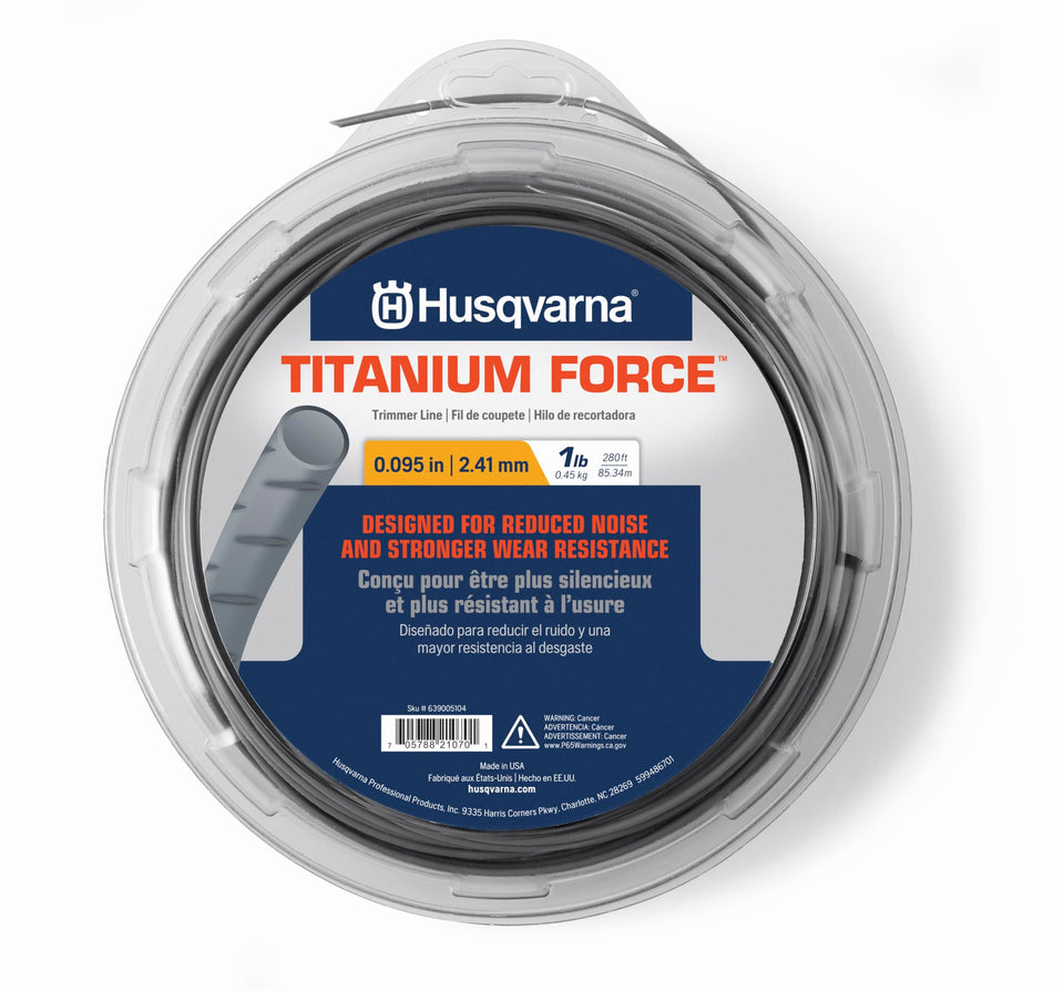 Husqvarna Titanium Force trimmer line spool delivering durable, quiet cutting for commercial use