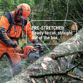 Husqvarna X-Cut C85 72-drive-link chain reduces maintenance needs.