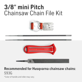 Husqvarna X-Cut S93G combination file guide aiding correct filing angle.