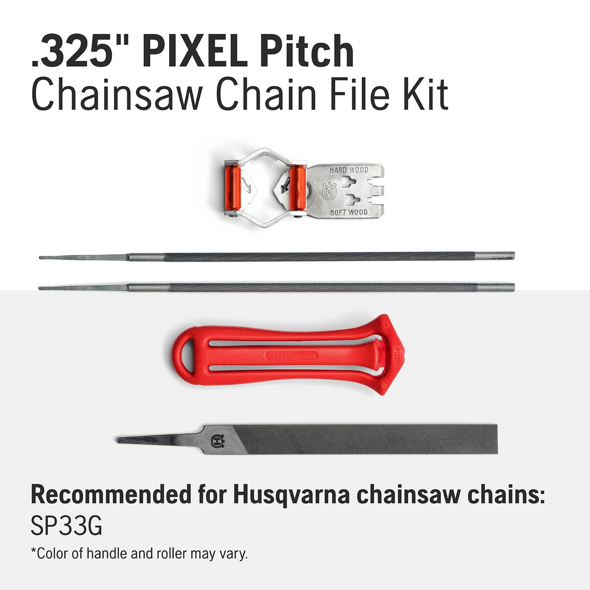 Husqvarna X-Cut SP33G combination guide with depth gauge ensures accurate filing angles.