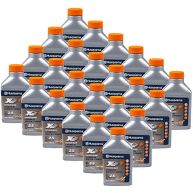 Husqvarna XP oil bottle in workshop supports wear protection and longevity