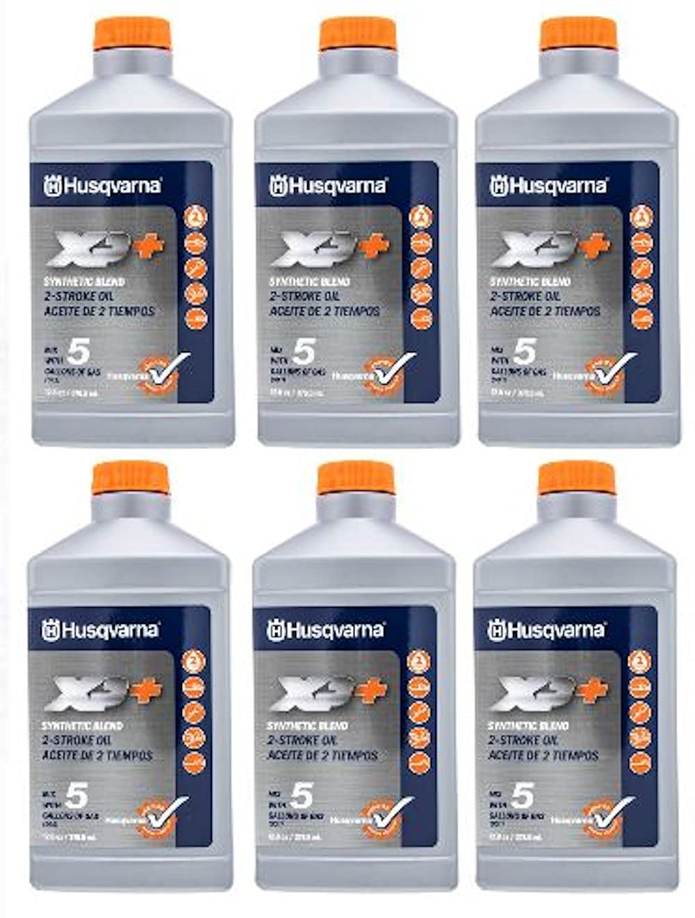 Husqvarna XP 2-stroke oil bottle pour for clean fuel mix and reliable starts
