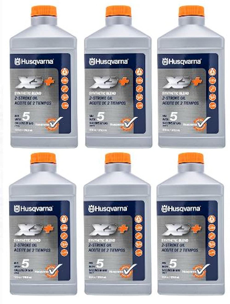 Husqvarna XP 2-stroke oil bottle pour for clean fuel mix and reliable starts