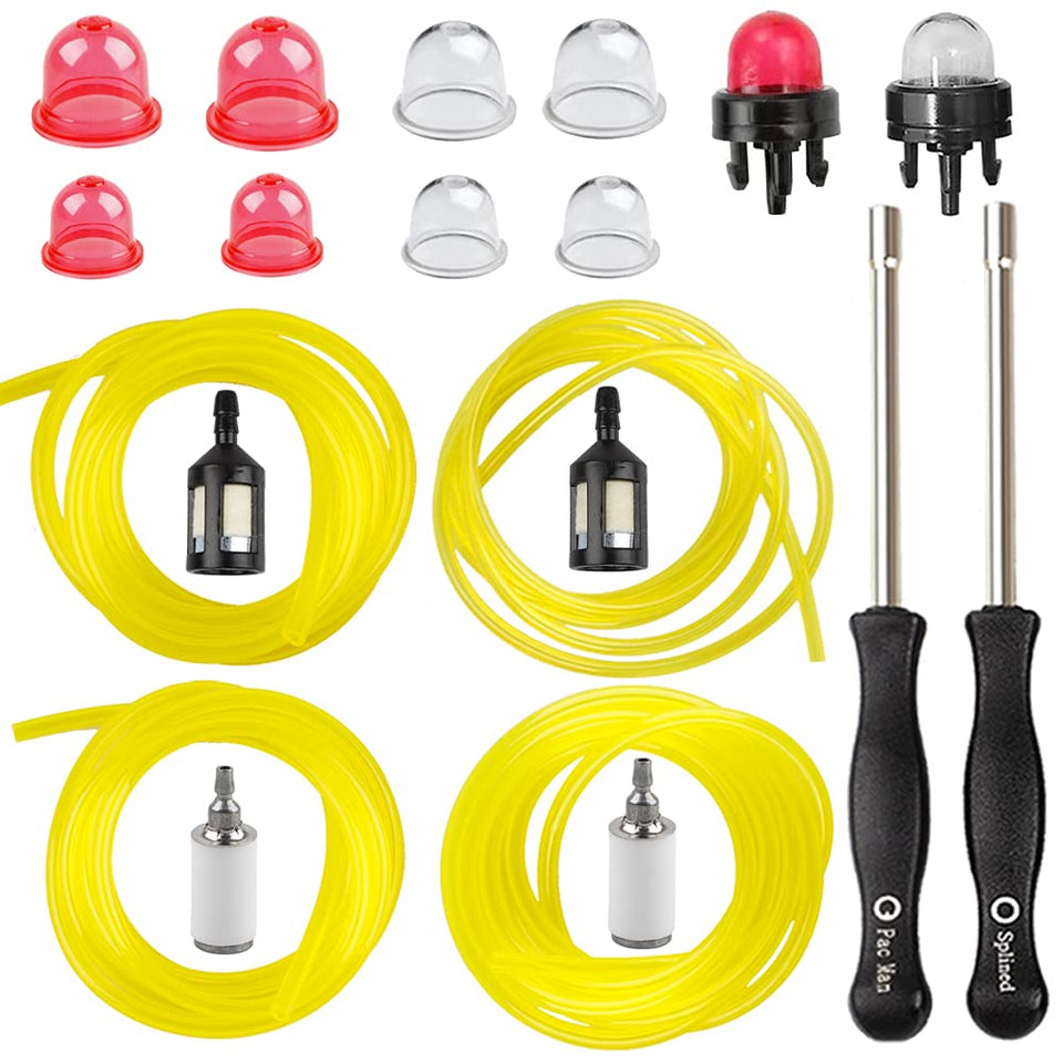 HUSWELL four-size four-foot fuel line set for small engines improves fuel delivery