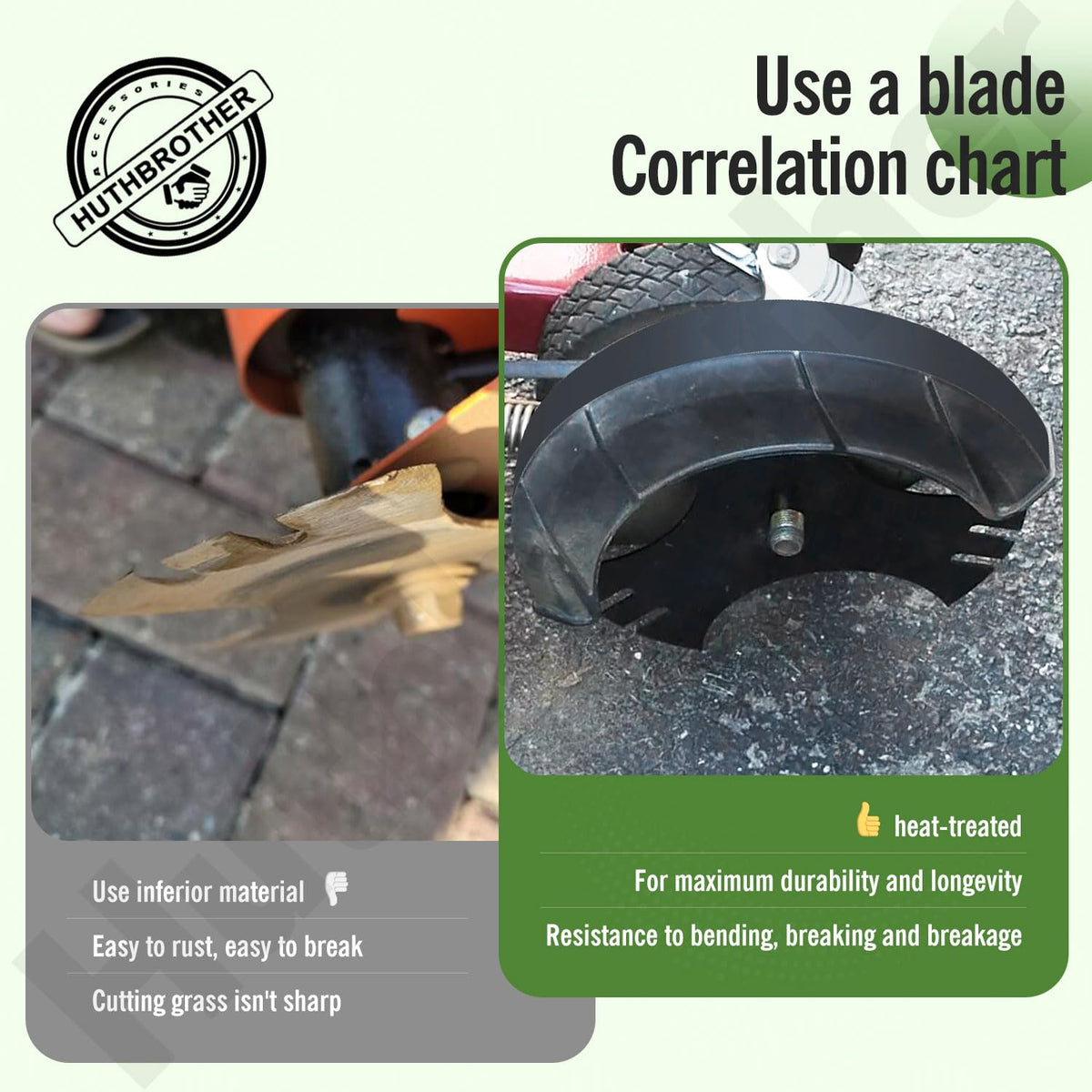 Huthbrother durable heat-treated blade for long-lasting performance.
