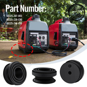 Huthbrother foot pads on a generator close-up highlighting durable material and vibration dampening.